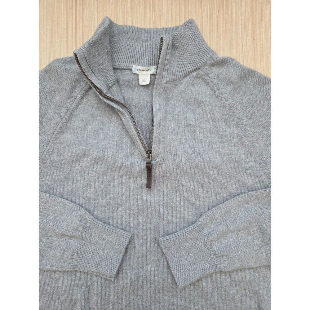 J.Crew Crewcuts Kids' XL 12-14 Quarter Zip Sweater Cotton/Cashmere Gray